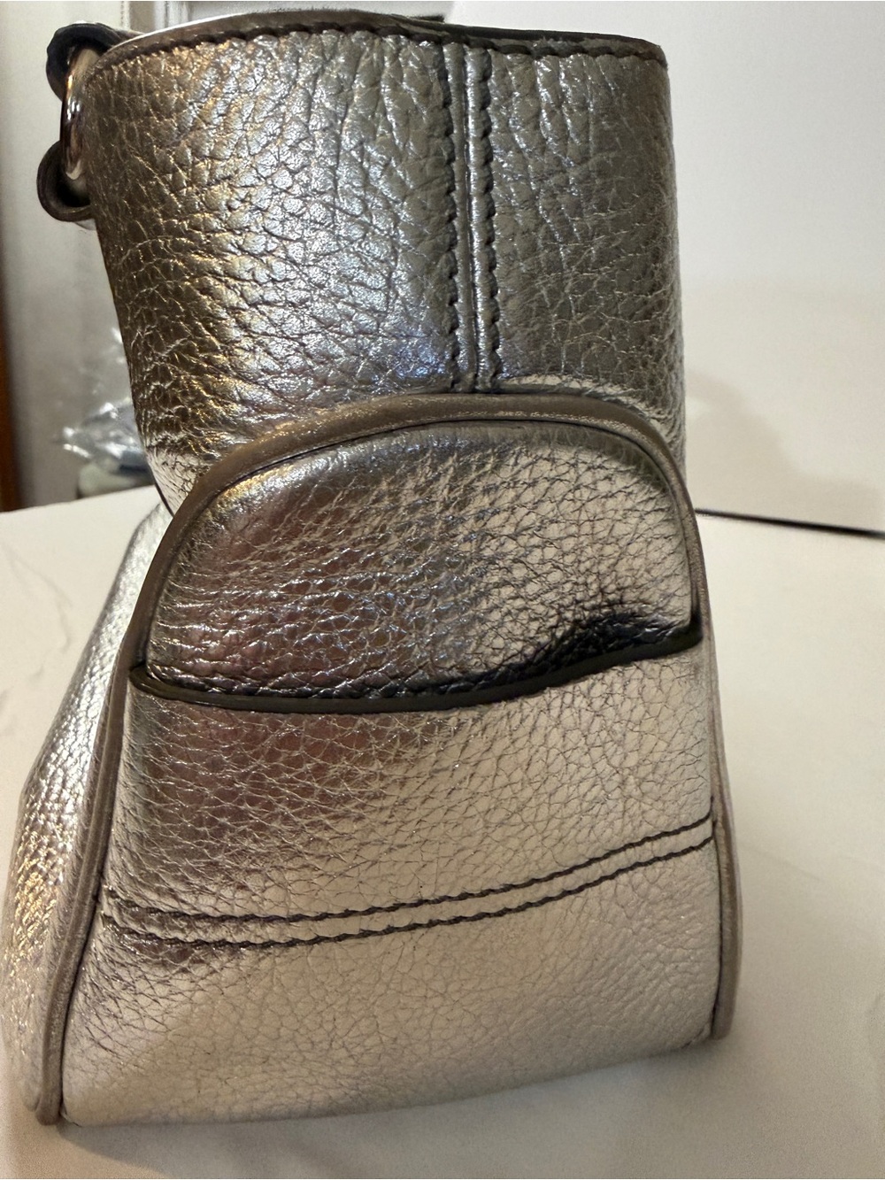 Celine Metallic Silver Pebbled Leather Boogie Tote - Picture 6 of 16